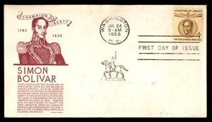 Mayfairstamps US FDC 1958 Simon Bolivar First Day Cover aau_79963 - Picture 1 of 2