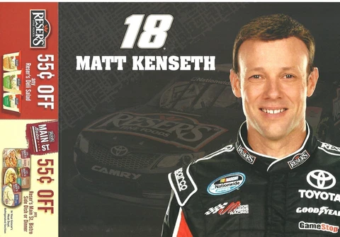 2013 MATT KENSETH RESERS FOODS #18 JOE GIBBS NASCAR NATIONWIDE POSTCARD Cover