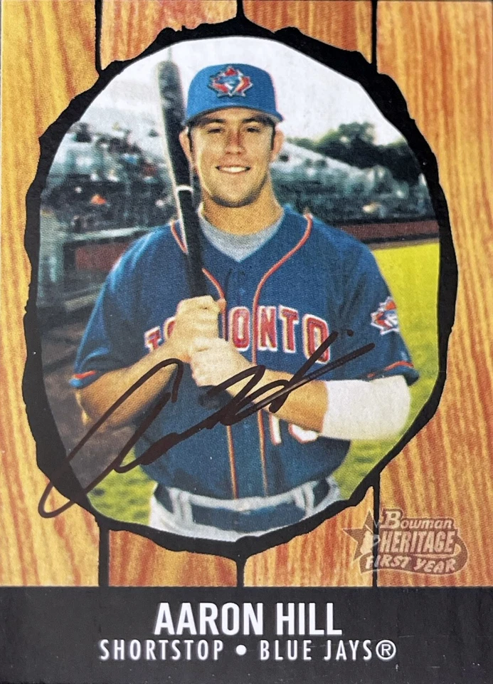 2003 Bowman Heritage #272 Aaron Hill Rookie Toronto Blue Jays AUTO SIGNED COA - Image 1 of 1