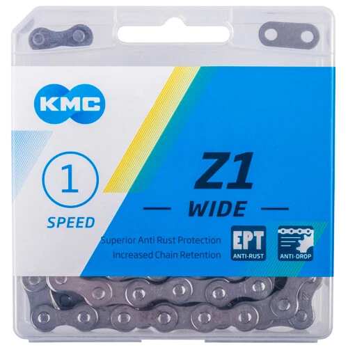 KMC Kette Z1 Wide EPT 1/2 x 1/8 128 Gl. grau - Bild 1 von 1