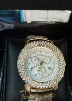 Nuevo reloj cronógrafo Joe Rodeo Junior tono dorado para hombre 6,00 quilates aprox. diamante jju49 Foto 1 de 4