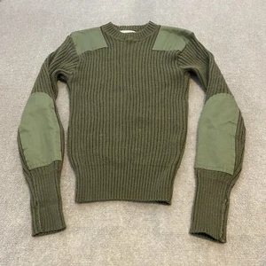 Vintage Military Issued Commando Sweater Mens 38 Green 100% Wool Jack Young - Picture 1 of 9
