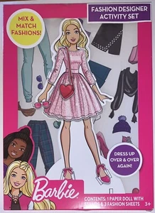 Lotto 2 BARBIE Fashion Designer Attività "Riutilizzabili" Set Bambole di Carta 30pz+ Mattel - Foto 1 di 3