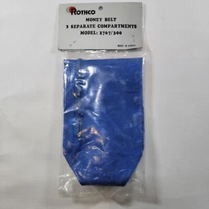 NOS Vintage Rothco 3 Scomparti Cintura Salvadanaio Blu Cintura Occultamento Viaggio - Foto 1 di 4