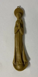 Vintage Germany Madonna Bienen Honig Wachs Figur religiös Wandbehang 8,5 cm - Bild 1 von 6