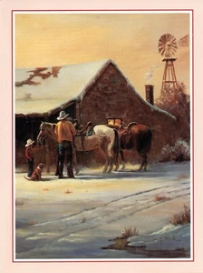 "Tarjeta de Navidad clásica de Marianne Caroselli, "Just Me & My Dad" 1989 + sobre - Imagen 1 de 5