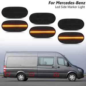 6x Fit 06-18 Mercedes Benz Sprinter W906 VW Crafter Somked LED Side Marker Light - Picture 1 of 13