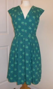 Emily & Fin Annie Dress Apple Dot Print 100% Cotton Waist 29.5 ins Size M UK 12 - Picture 1 of 16