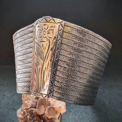 Vintage Kleopatra Flecht Armband Silber 925 alte Designer Silberschiedearbeit - Bild 1 von 4