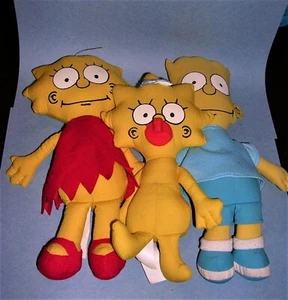 10" Bart Simpson, Lisa & Maggie Plush Set Made by Dan Dee Intl. - Picture 1 of 2