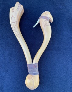 Vintage Nordwestküste handgeschnitzter Heilbutthaken aus Holz - Bild 1 von 10