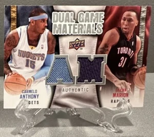2009-10 UD CARMELO ANTHONY SHAWN MARION Game Used Dual Jersey Materials🔥NBA - Picture 1 of 3