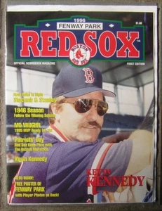 Programa oficial de los Medias Rojas de Boston 1996 - día de apertura en Fenway Park - Imagen 1 de 4