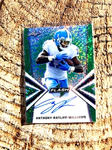 2019 LEAF FLASH ANTHONY RATLIFF-WILLIAMS RC GREEN AUTO #BA-ARW 8/20 Titans WR - Picture 1 of 2
