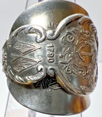 Vintage Collector Silver Plated  RHODE ISLAND Spoon Ring Adjustable Made in 🇺🇸 - Image 1 of 4
