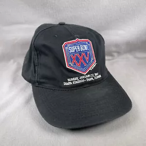 Vintage Superbowl XXV Hat Mens Black Adjustable Snapback Cap 1991 Tampa Florida - Picture 1 of 11