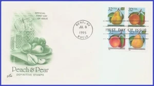 USA4 #2487-88 U/A ARTCRAFT 2 FDC STR2 Peaches & Pears - Imagen 1 de 1