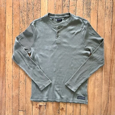 Buffalo David Bitton NWT Men (L) Nirvana Long Sleeve Henley Shirt Heather Green - Image 1 of 4