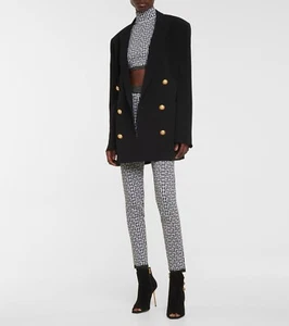 Balmain Leggings mit Monogramm-Print High-Waist Glitzer 42/10 - Bild 1 von 11
