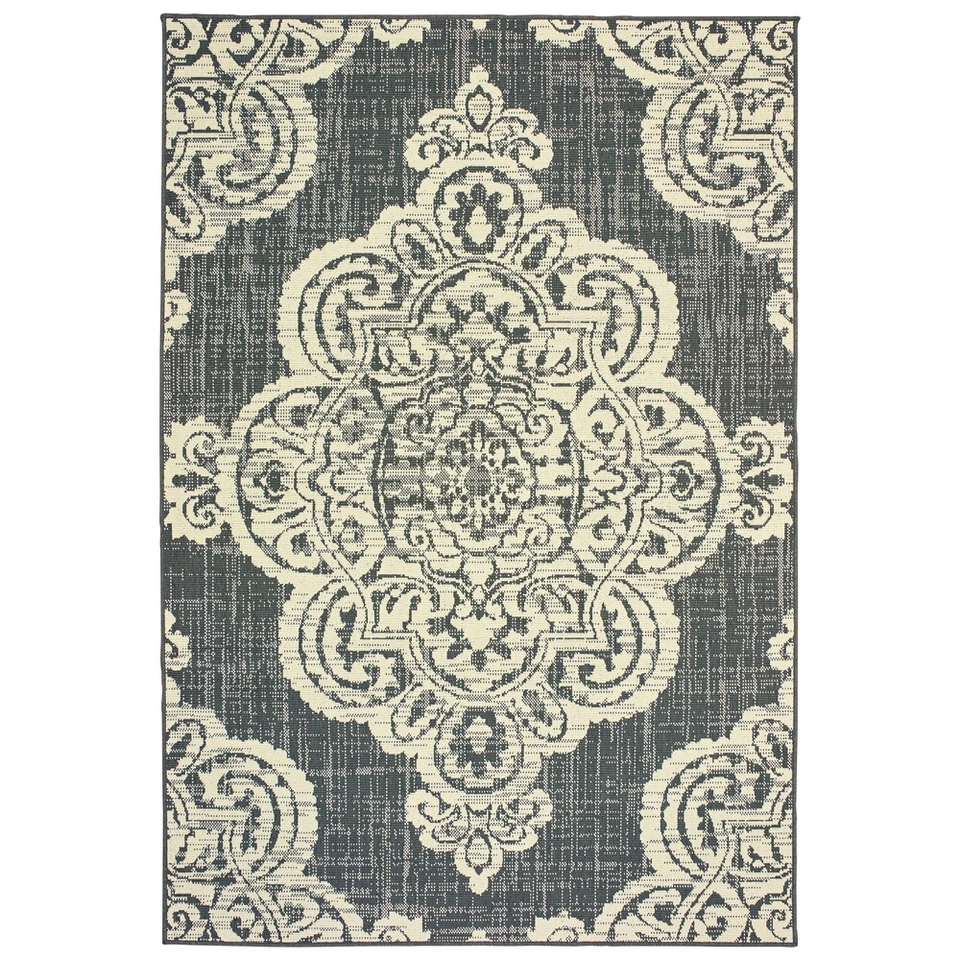 Sphinx Grey Paisley Scrolls Curves Ridges Contemporary Area Rug Floral 5929E - Image 1 of 1