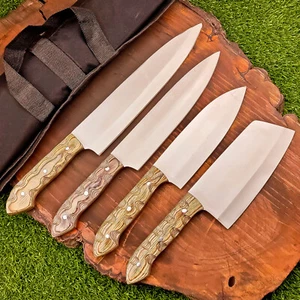 Set of 4 PCS! Handmade J2 Steel Kitchen Chef Knives with wood Handles EN-3827 - Picture 1 of 9
