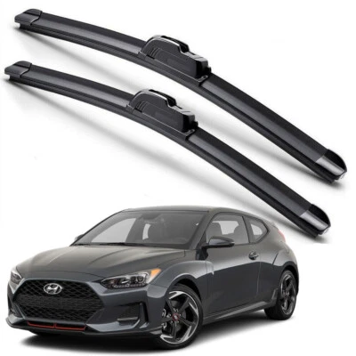 Limpiaparabrisas híbrido de silicona para Hyundai Veloster 2019-2022 gancho en J Foto 1 de 4