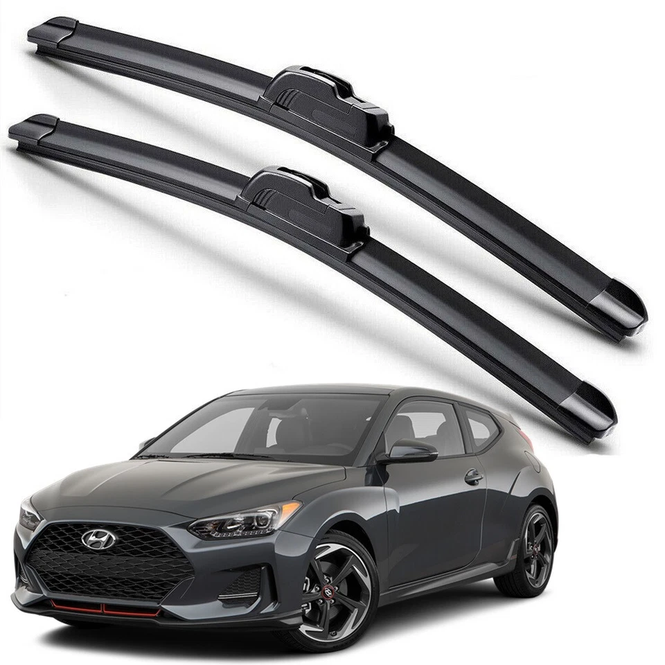 Limpiaparabrisas híbrido de silicona para Hyundai Veloster 2019-2022 gancho en J Foto 1 de 4