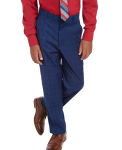 Tommy HilfigerBig Boys Stretch Plaid Suit Pants Blue 18 - Picture 1 of 3