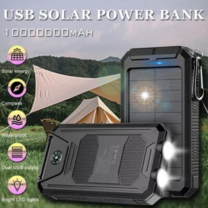 Super 10000000mAh Dual USB Charger Solar Power Bank Solar Charge for Cell Phone - Picture 1 of 12