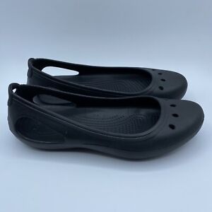 Crocs Womens Kadee Ballet Flats Size 9 US Black Slip On Shoes (11215) Comfort