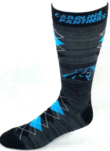 Carolina Panthers Football Blue & Charcoal RMC Fan Nation Deuce Crew Socks Cover