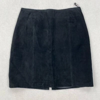 Vintage Sonoma Skirt Size 29 Black Leather Straight Mini Classic Lined Zip Up - Image 1 of 4