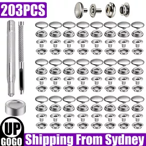 203x Stainless Steel Snap Fastener Press Studs Cap Button Boat Canvas Marine  AU - Picture 1 of 12
