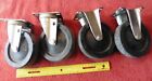 Lot Of 4 Casters 5" X 1-1/4" Cart Tool Box Black Caster Wheel - Two Swivel