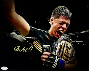 BRANDON MORENO SIGNED Autographed 11x14 PHOTO UFC 1st MEXICAN BORN CHAMP JSA - Picture 1 of 6
