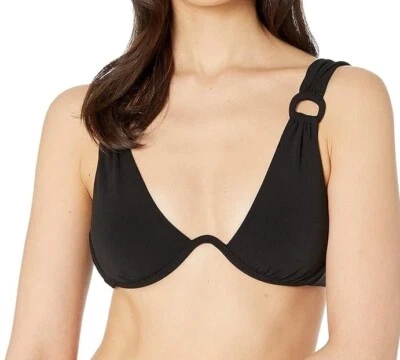 Robin Piccone Women's Kate Plunge Underwire Bikini Top Size Small - Image 1 of 4