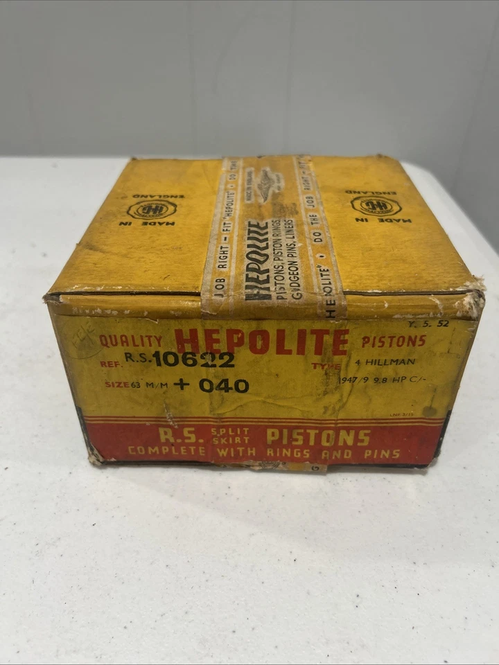 ПОЛНЫЙ КОМПЛЕКТ ПОРШНЕЙ HEPOLITE RS 10622 +040 HILLMAN 1947 1949 НОВЫЙ 63 М/М - Изображение 1 из 4