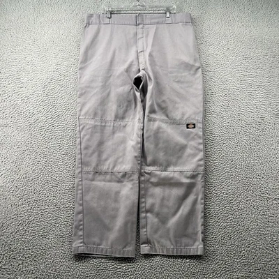 Pantalones De Colección Dickies Doble Rodilla Para Hombre 40x32 Gris Suelto Suelto Ancho Patinador Y2K Foto 1 de 4