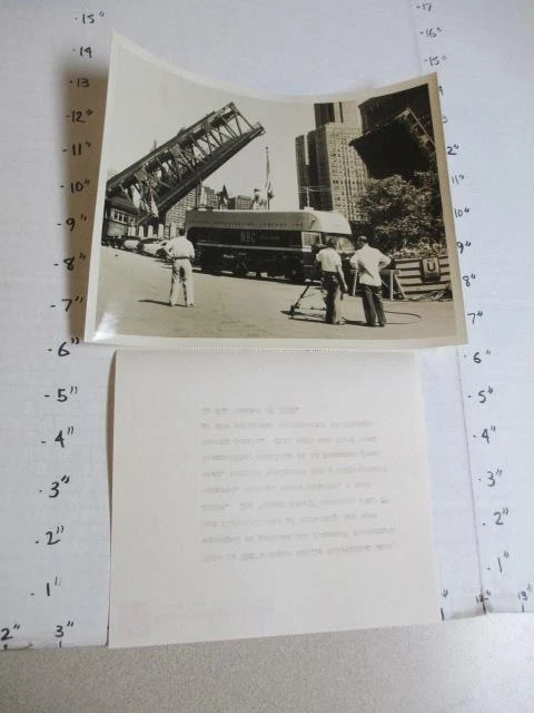 NBC TV show promo photo 1954 RCA color mobile unit truck drawbridge - Image 1 of 1