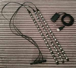 PC Molex paski świetlne UV i zielone oraz połączenie czujnika temperatury powietrza - Zdjęcie 1 z 1