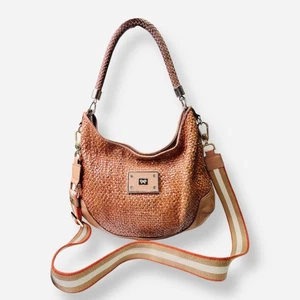 Anya Hindmarch Jethro Cognac Brown Leather Woven Tote Shoulder Bag Crossbody - Picture 1 of 11