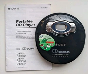 Sony CD Walkman D-EJ615 con manual. Negro. - Imagen 1 de 7