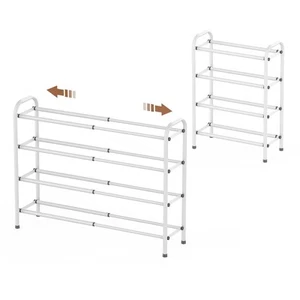 4-Tier Expandable Shoe Rack,Adjustable Shoe Shelf Storage Organizer Heavy Dut... - Picture 1 of 7