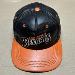 Sombrero de cuero vintage de los Cincinnati Bengals con cierre a presión - Imagen 1 de 14
