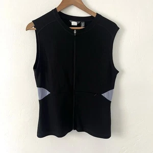 Chaleco Ibex Para Mujer Negro Lana Merino Cremallera Completa Talla M Hecho en EE. UU. - Imagen 1 de 3