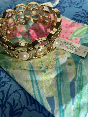 NWT- Lilly Pulitzer Pink Palms Cuff Bracelet  Retail 68 - Image 1 of 4