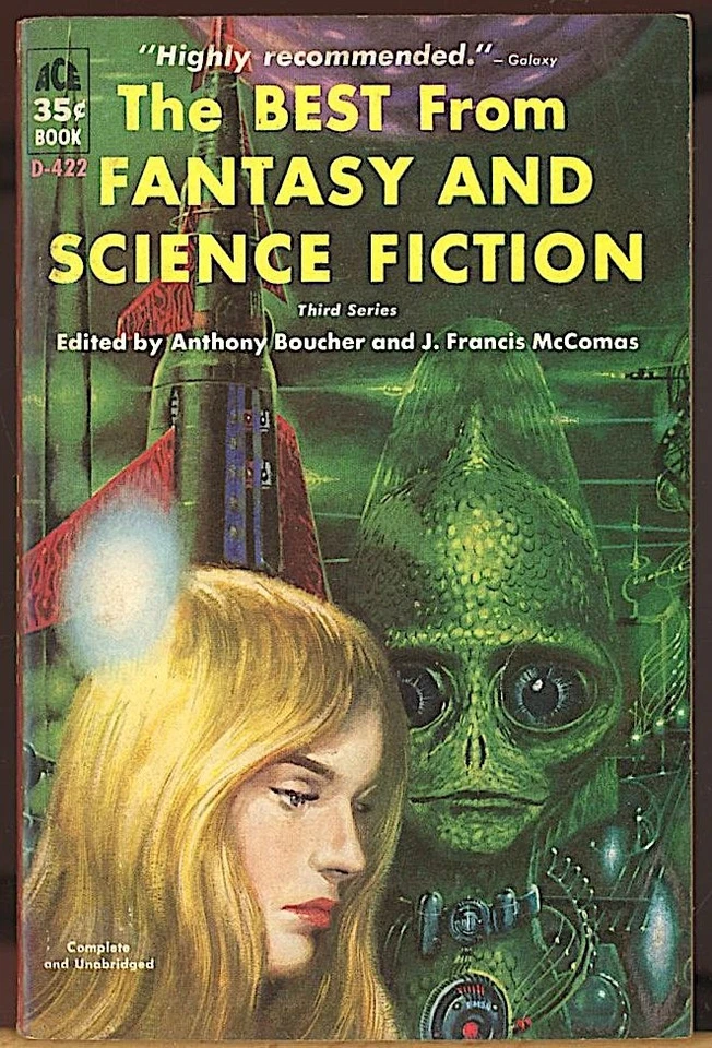 1960 Ace Double Size #D-422 BEST FROM FANTASY AND SCIENCE FICTION Emsh Cover PBO Foto 1 de 1