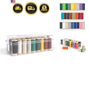 Polyester Sewing Thread Set 26 Spools Assorted Colors for Sewing and Quilting - Picture 1 of 4