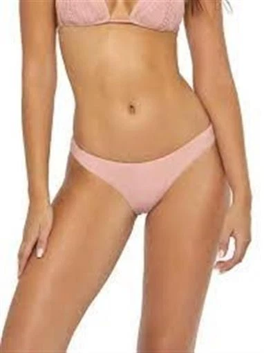 Pilyq PQ Basic Full Ruched L Pink Bikini Swim Bottoms 111682