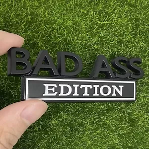 1x Bad Ass Edition emblema de metal insignias de coche Badass 3D pegatina calcomanía negra blanca - Imagen 1 de 4